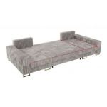 Narożnik DORIAN U - uniwersalny - jasnoszary, sztruks