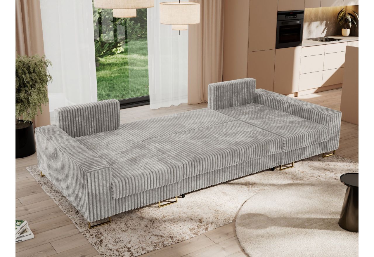 Narożnik DORIAN U - uniwersalny - jasnoszary, sztruks