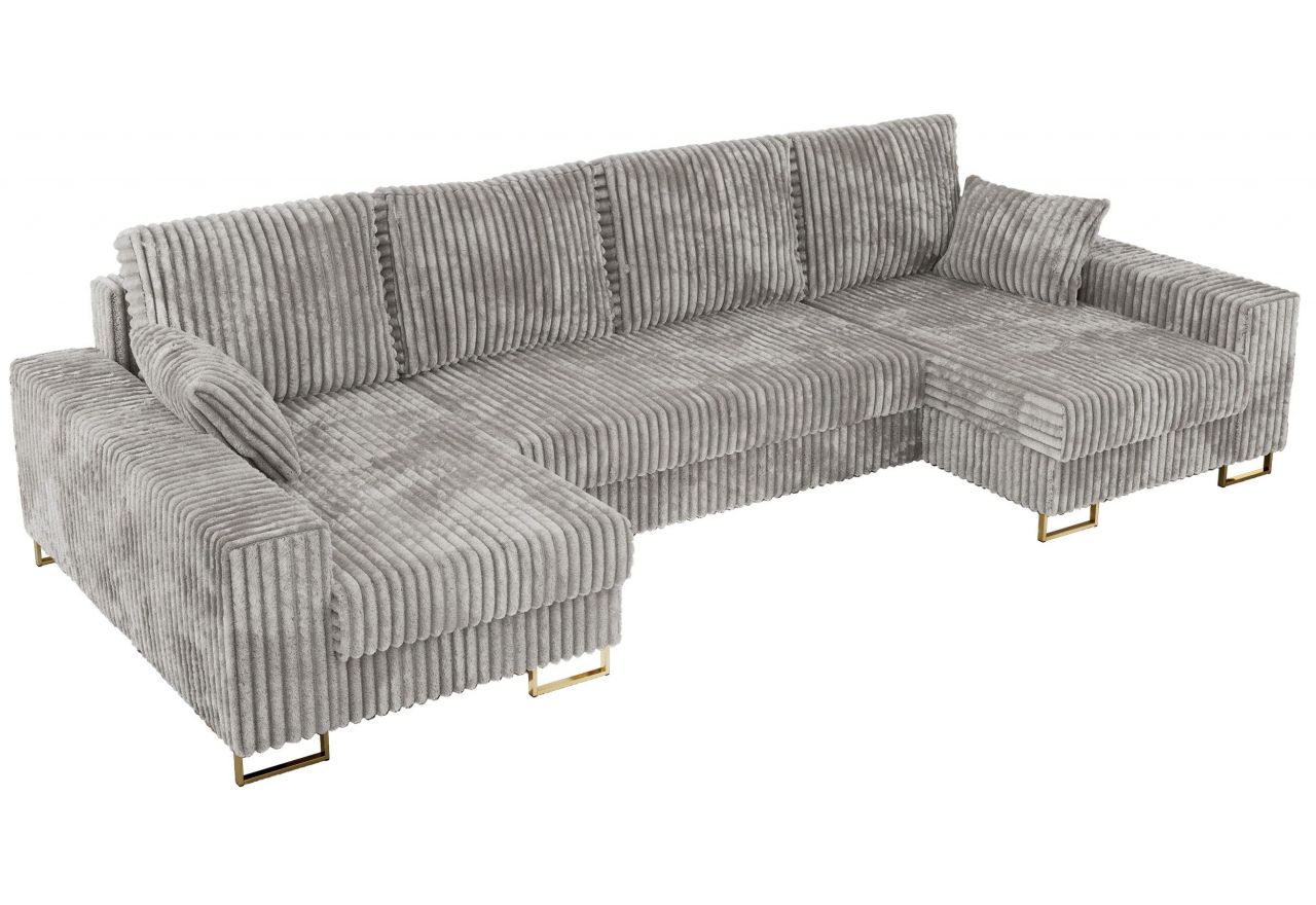 Narożnik DORIAN U - uniwersalny - jasnoszary, sztruks