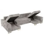 Narożnik DORIAN U - uniwersalny - jasnoszary, sztruks