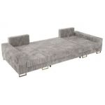 Narożnik DORIAN U - uniwersalny - jasnoszary, sztruks