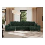 Narożnik DORIAN U - uniwersalny - ciemnozielony, sztruks