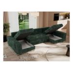 Narożnik DORIAN U - uniwersalny - ciemnozielony, sztruks