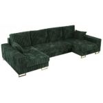 Narożnik DORIAN U - uniwersalny - ciemnozielony, sztruks