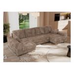 Narożnik DORIAN U - uniwersalny - brązowy, sztruks