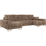 Narożnik DORIAN U - uniwersalny - brązowy, sztruks