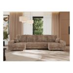 Narożnik DORIAN U - uniwersalny - brązowy, sztruks