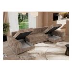 Narożnik DORIAN U - uniwersalny - brązowy, sztruks