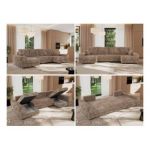 Narożnik DORIAN U - uniwersalny - brązowy, sztruks