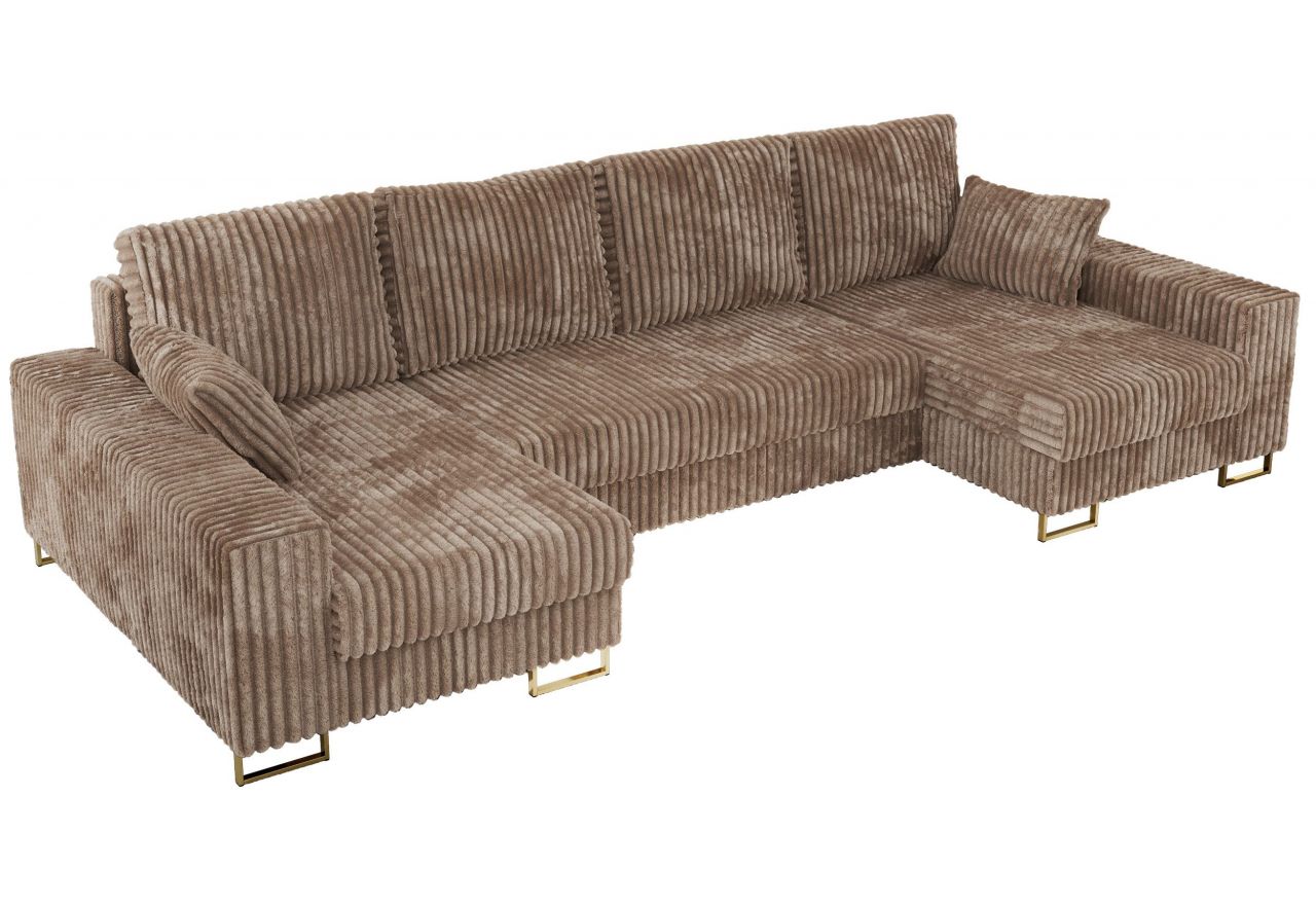 Narożnik DORIAN U - uniwersalny - brązowy, sztruks