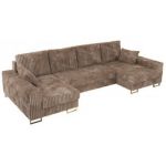 Narożnik DORIAN U - uniwersalny - brązowy, sztruks