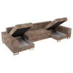 Narożnik DORIAN U - uniwersalny - brązowy, sztruks