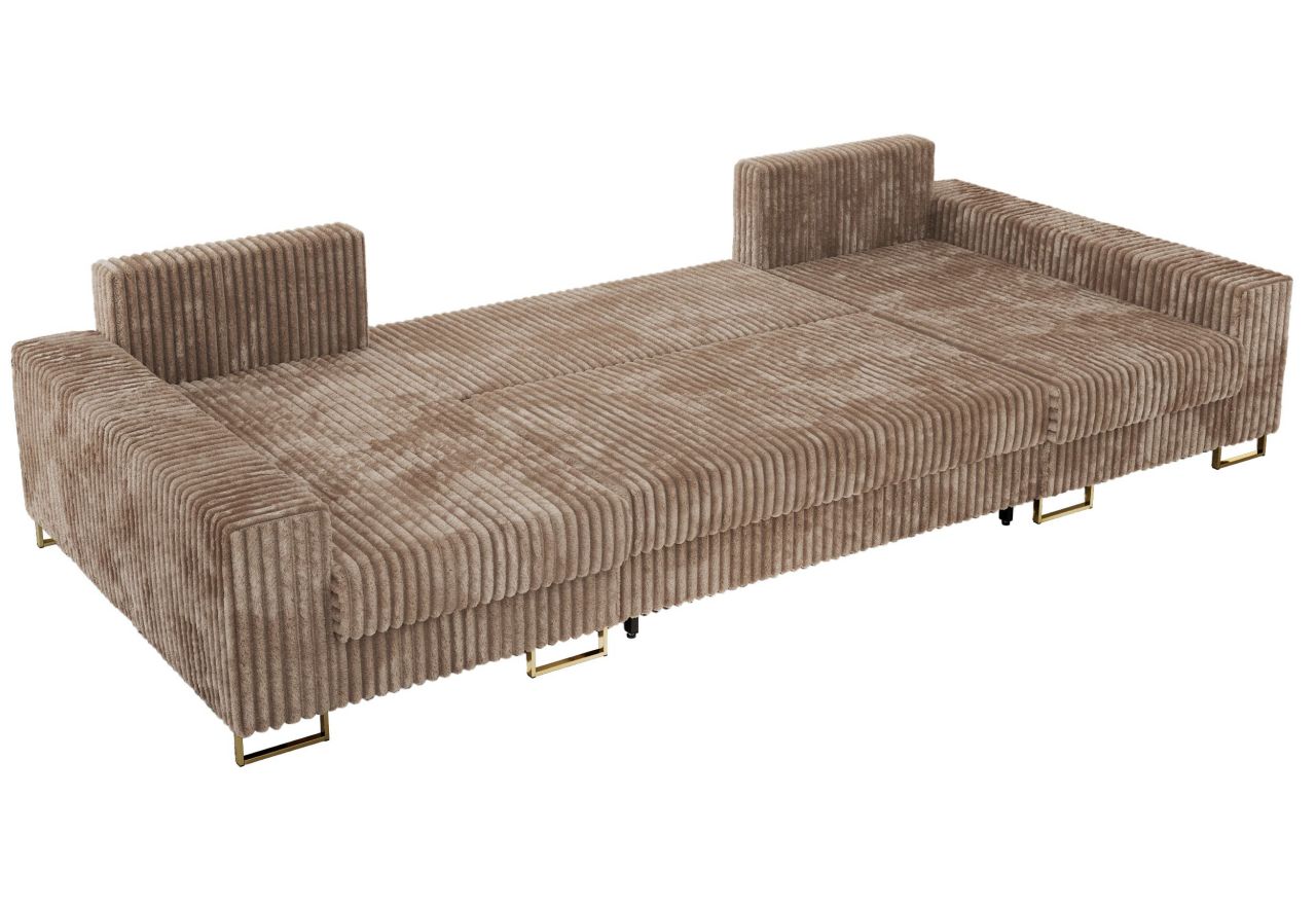 Narożnik DORIAN U - uniwersalny - brązowy, sztruks