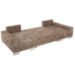 Narożnik DORIAN U - uniwersalny - brązowy, sztruks