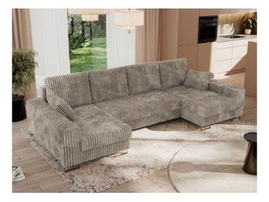 Narożnik DORIAN U - uniwersalny - jasnobrązowy, sztruks