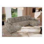 Narożnik DORIAN U - uniwersalny - jasnobrązowy, sztruks