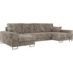 Narożnik DORIAN U - uniwersalny - jasnobrązowy, sztruks