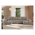 Narożnik DORIAN U - uniwersalny - jasnobrązowy, sztruks