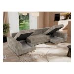 Narożnik DORIAN U - uniwersalny - jasnobrązowy, sztruks