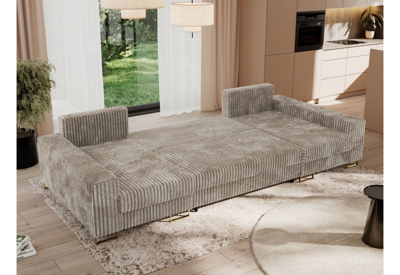 Narożnik DORIAN U - uniwersalny - jasnobrązowy, sztruks