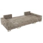 Narożnik DORIAN U - uniwersalny - jasnobrązowy, sztruks