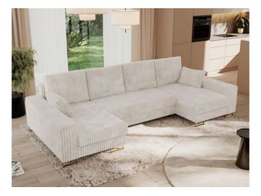 Narożnik DORIAN U - uniwersalny - beżowy, sztruks