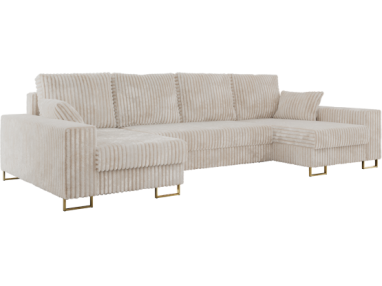 Narożnik DORIAN U - uniwersalny - beżowy, sztruks