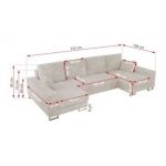 Narożnik DORIAN U - uniwersalny - beżowy, sztruks