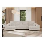 Narożnik DORIAN U - uniwersalny - beżowy, sztruks