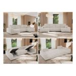 Narożnik DORIAN U - uniwersalny - beżowy, sztruks