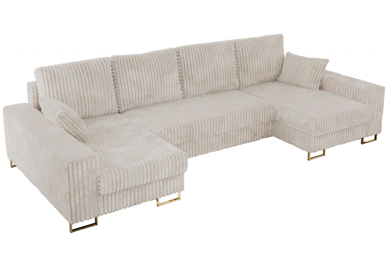 Narożnik DORIAN U - uniwersalny - beżowy, sztruks