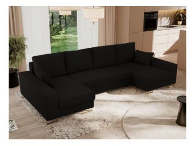 Narożnik DORIAN U - uniwersalny - czarny, boucle