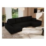 Narożnik DORIAN U - uniwersalny - czarny, boucle