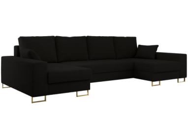 Narożnik DORIAN U - uniwersalny - czarny, boucle