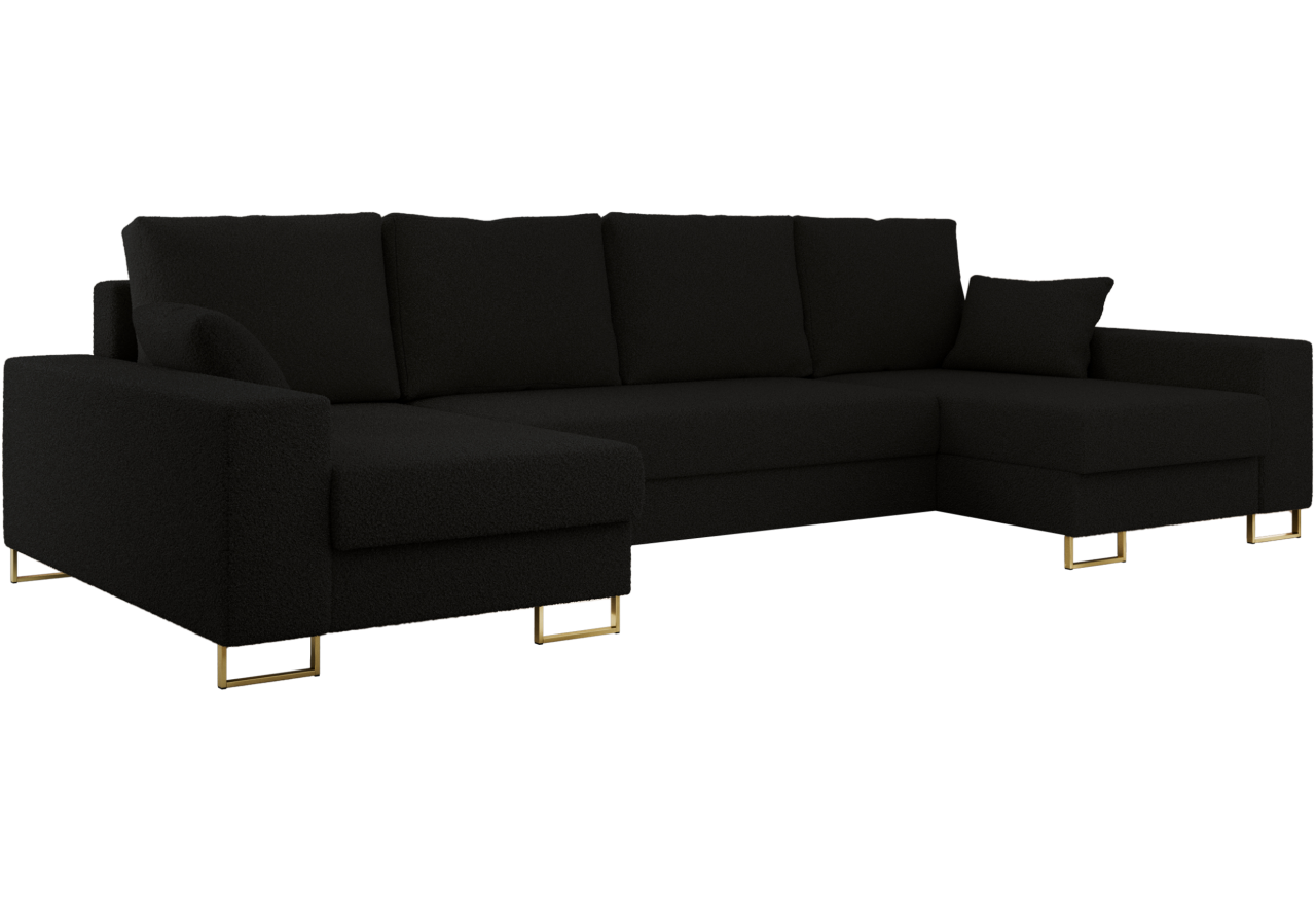 Narożnik DORIAN U - uniwersalny - czarny, boucle