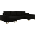 Narożnik DORIAN U - uniwersalny - czarny, boucle