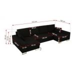 Narożnik DORIAN U - uniwersalny - czarny, boucle