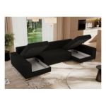 Narożnik DORIAN U - uniwersalny - czarny, boucle