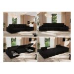 Narożnik DORIAN U - uniwersalny - czarny, boucle