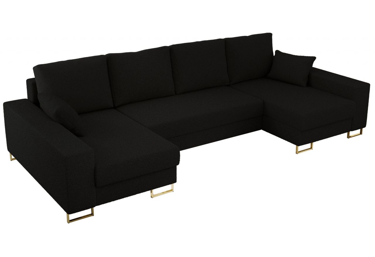 Narożnik DORIAN U - uniwersalny - czarny, boucle