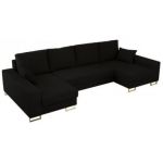 Narożnik DORIAN U - uniwersalny - czarny, boucle