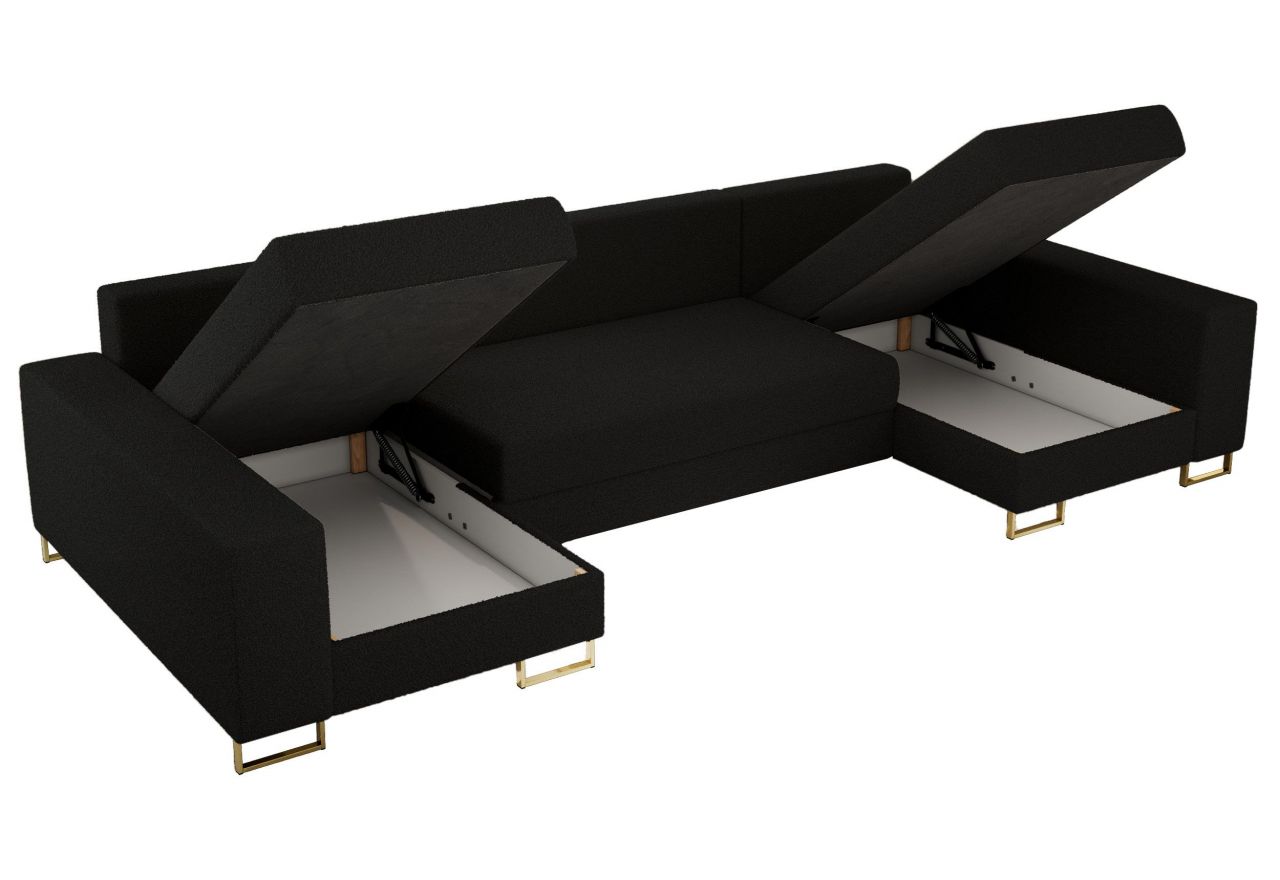 Narożnik DORIAN U - uniwersalny - czarny, boucle