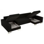 Narożnik DORIAN U - uniwersalny - czarny, boucle