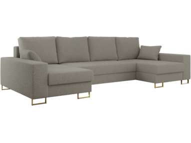 Narożnik DORIAN U - uniwersalny - jasnoszary, boucle