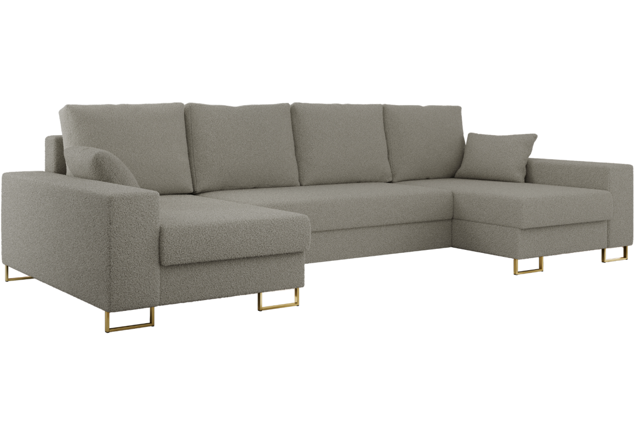 Narożnik DORIAN U - uniwersalny - jasnoszary, boucle