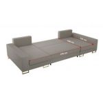 Narożnik DORIAN U - uniwersalny - jasnoszary, boucle