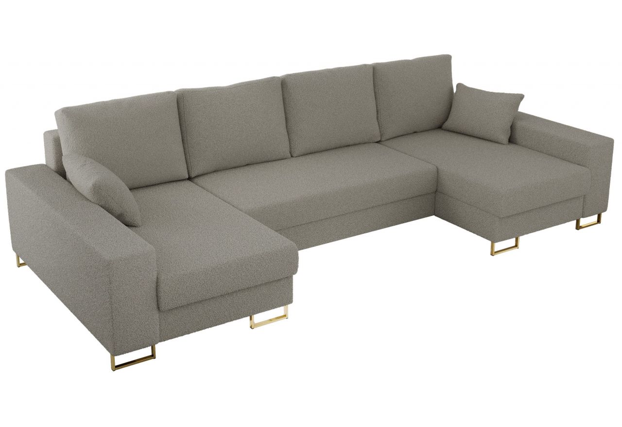 Narożnik DORIAN U - uniwersalny - jasnoszary, boucle