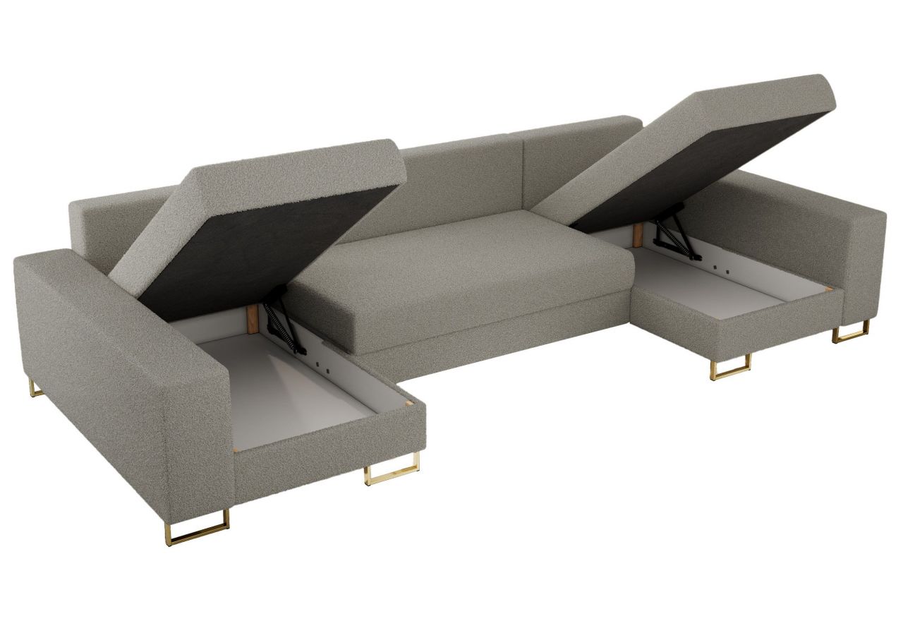 Narożnik DORIAN U - uniwersalny - jasnoszary, boucle