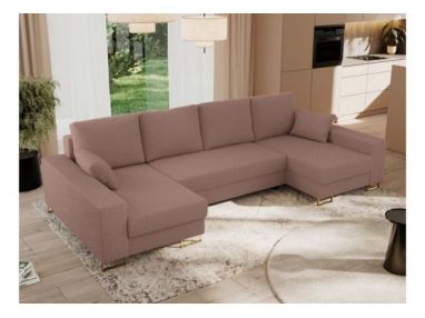 Narożnik DORIAN U - uniwersalny - różowy, boucle