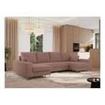 Narożnik DORIAN U - uniwersalny - różowy, boucle